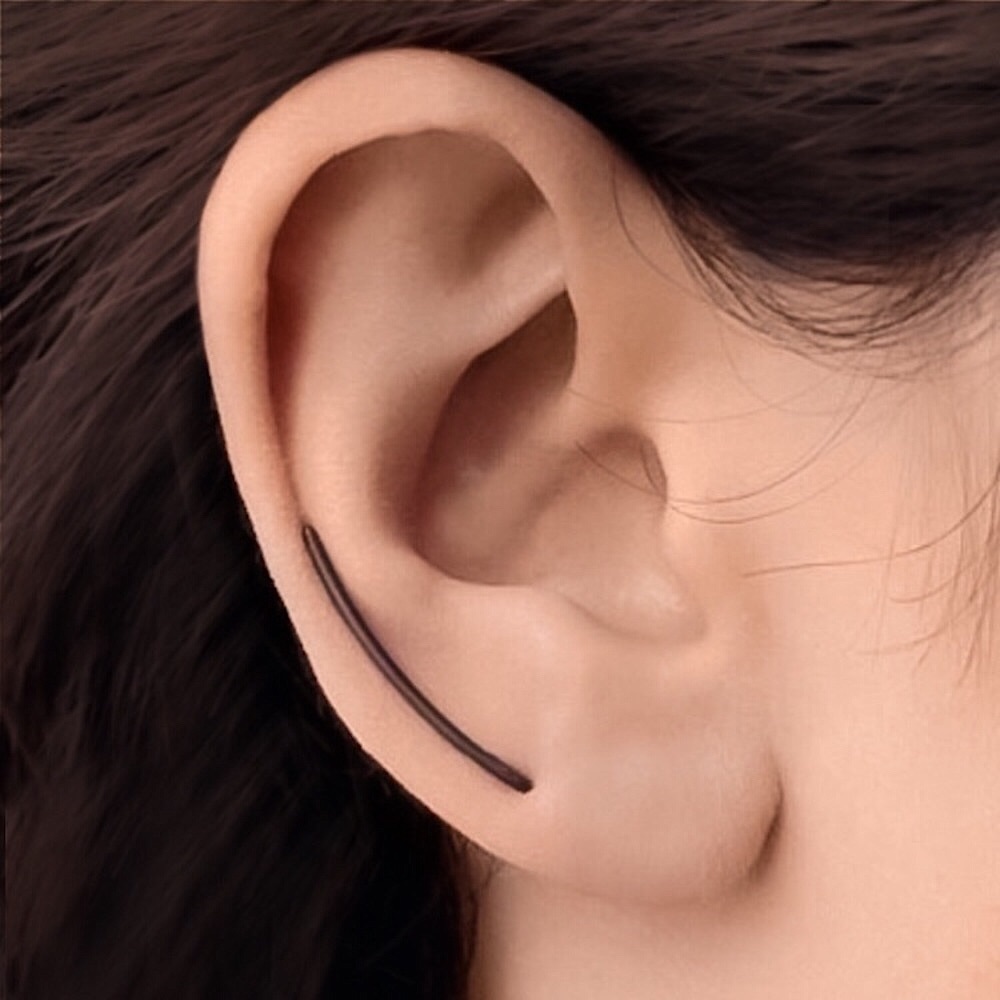 ⚜️𝟯𝟬%𝗢𝗙𝗙 𝗯𝘂𝗻𝗱𝗹𝗲𝘀 𝟯+⚜️ NEW Long Curved Bar Thin Climber Earrings